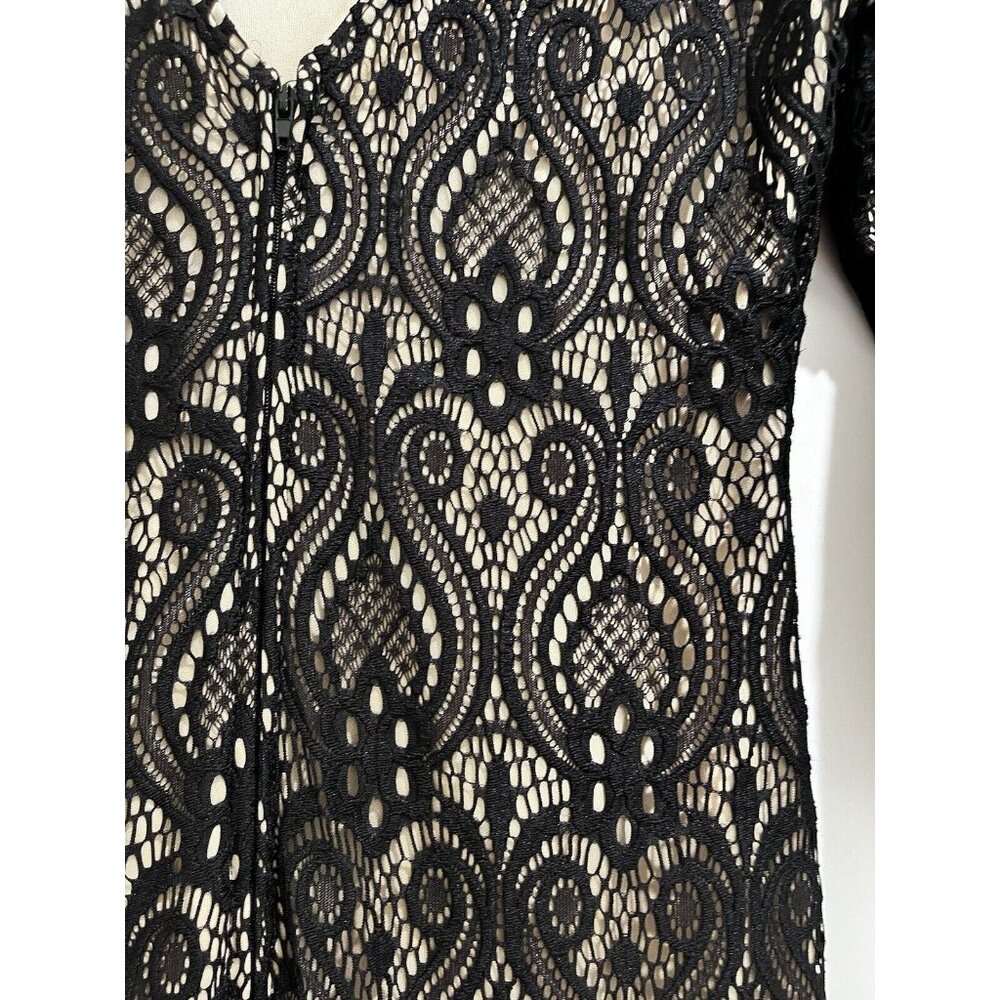 Crystal Doll Y2K Black lace open keyhole back cocktail dress evening party small - Picture 6 of 10